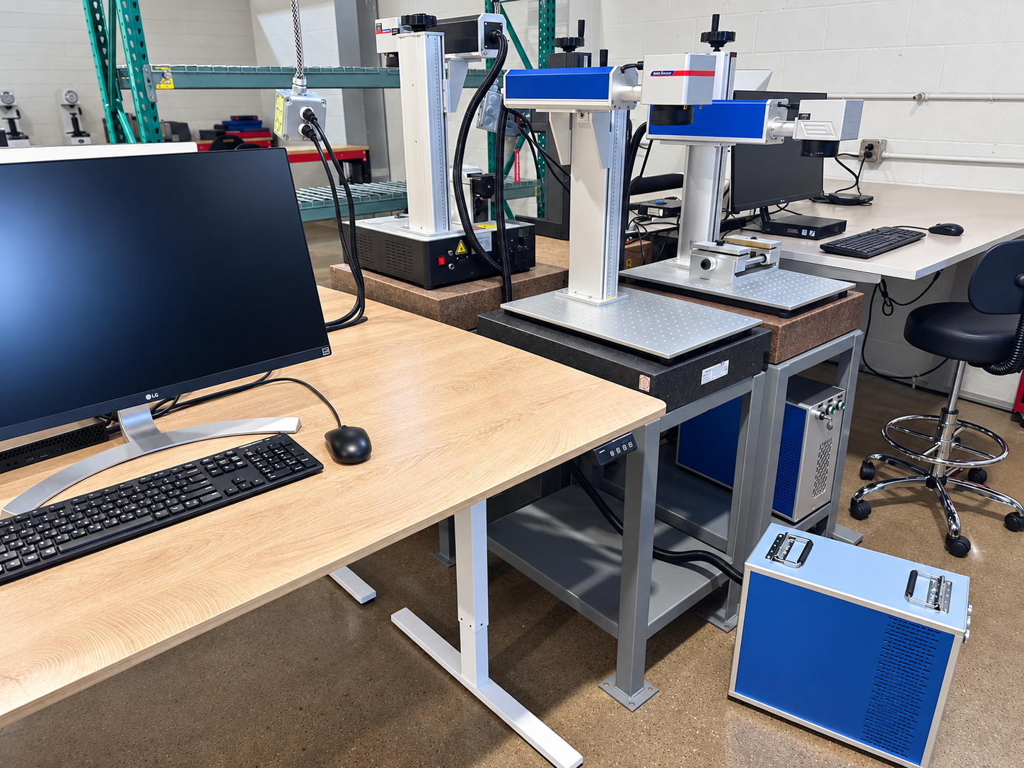 Selected Etch Smith laser marking workstations, retouched for presentation