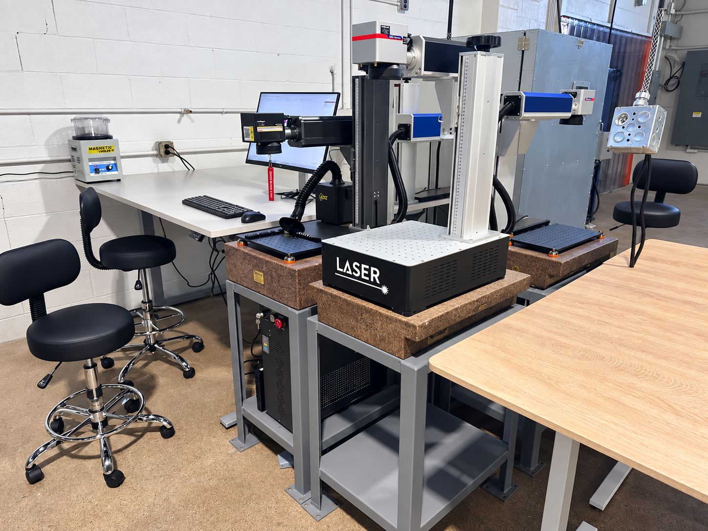 Laser marking workstations (retouched workstation photo)